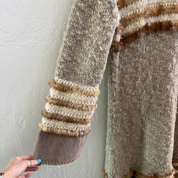 Christian Dior by John Galliano Vintage Fall 2000 Yak Cashmere Knit + Fur Coat - Picture 9 of 13